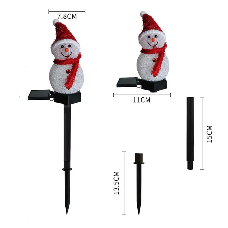 Solar Snowman Christmas Lights | Outdoor LED Holiday Stakes for Patio, Lawn & Garden Decoration