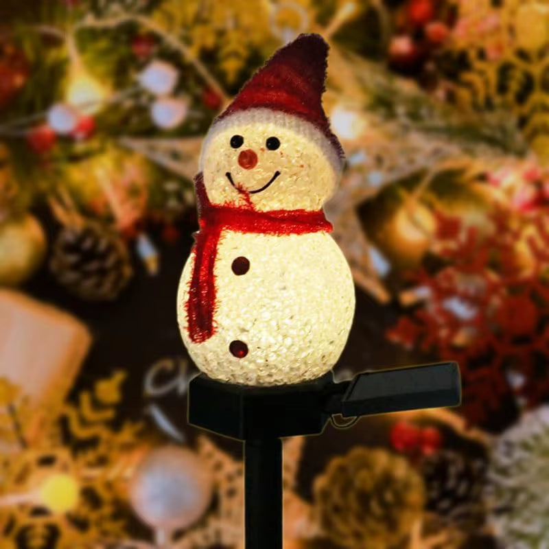 Solar Snowman Christmas Lights | Outdoor LED Holiday Stakes for Patio, Lawn & Garden Decoration