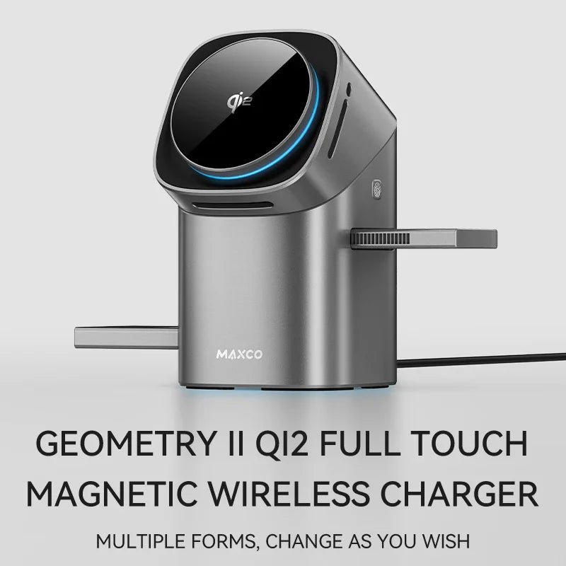 Qi2 Auto-Rotate 3-in-1 Magnetic Wireless Charger – Fast 15W Charging for iPhone, Apple Watch & AirPods
