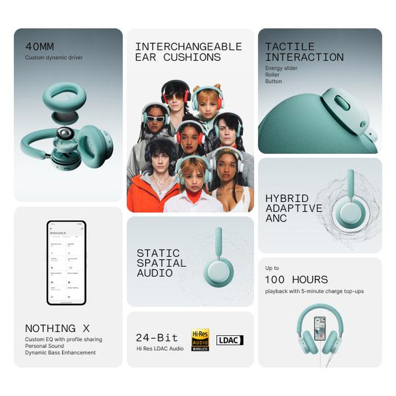 CMF Headphone Pro Wireless | Adaptive Noise Cancelling | Hi-Res Audio | 100H Battery | LDAC | Premium Over-Ear Headphones